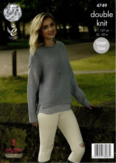 Knitting Pattern - King Cole 4749 - Merino Blend DK - Ladies Sweaters